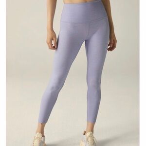 NWT Beyond Yoga Rib Midi Leggings, Size L, Blue Frost shiny
